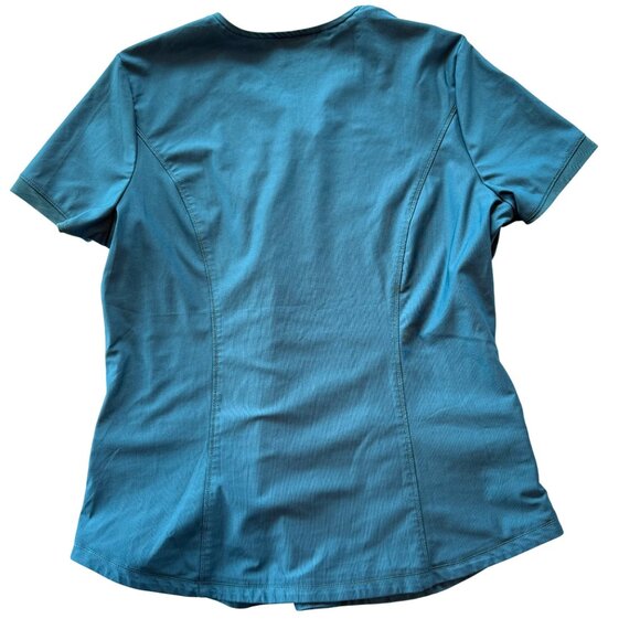 Form By Cherokee Womens V-Neck Scrub Top Size L Teal 360° Stretch With Pockets - Picture 6 of 6